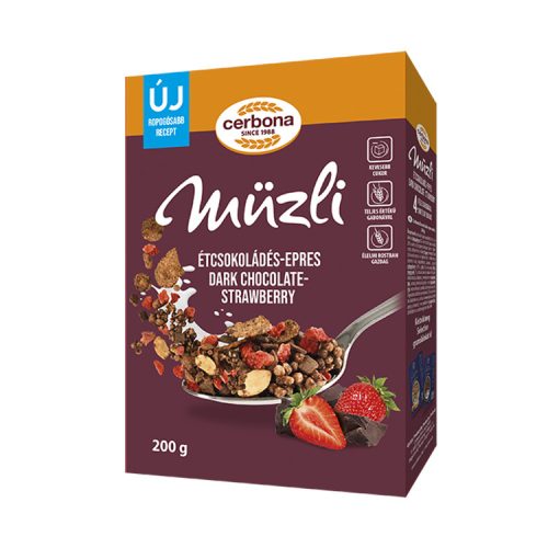 Cerbona müzli étcsokoládés-epres - 200g