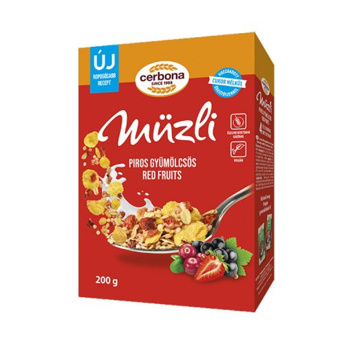 Cerbona müzli piros gyümölcsös - 200g