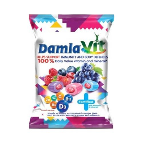 Damla vegyes gyümölcs ízű krémmel töltött puhakaramella - 80 g