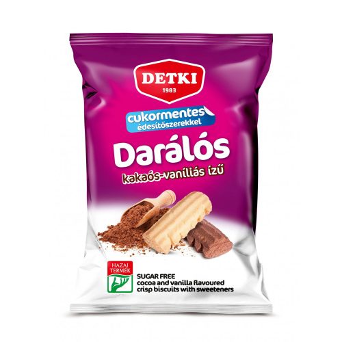 Detki cukormentes darálós keksz kakaós-vaníliás, édesítőszerekkel - 180g