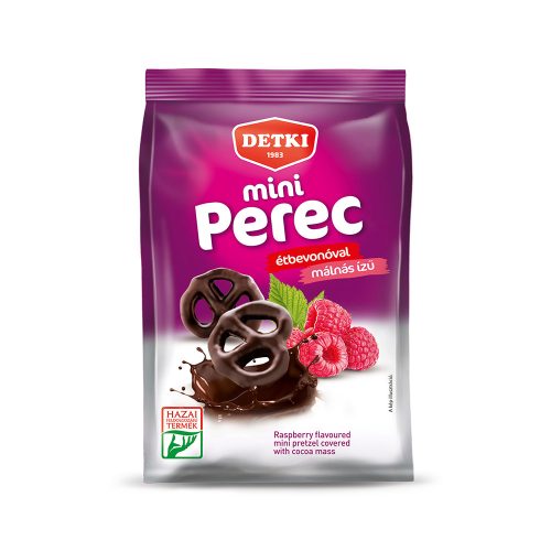 Detki mini málnás ízű perec étbevonóval mártott - 1g