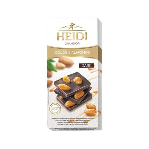 Heidi táblás étcsokoládé karamelizált mandula - 100g