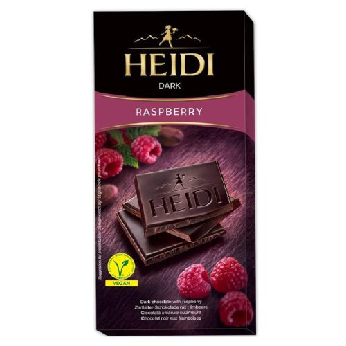 Heidi táblás étcsokoládé málnadarabos - 80g