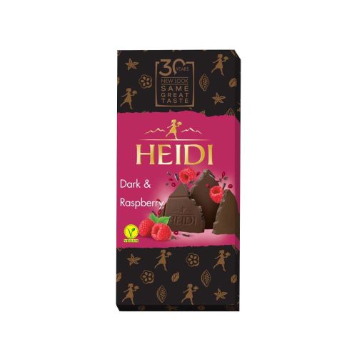 Heidi táblás étcsokoládé málnadarabos - 80g