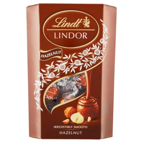 Lindor Hazelnut tejcsokoládé golyók díszdobozban - 200 g