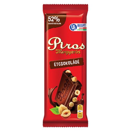 Piros mogyorós étcsokoládé - 80 g