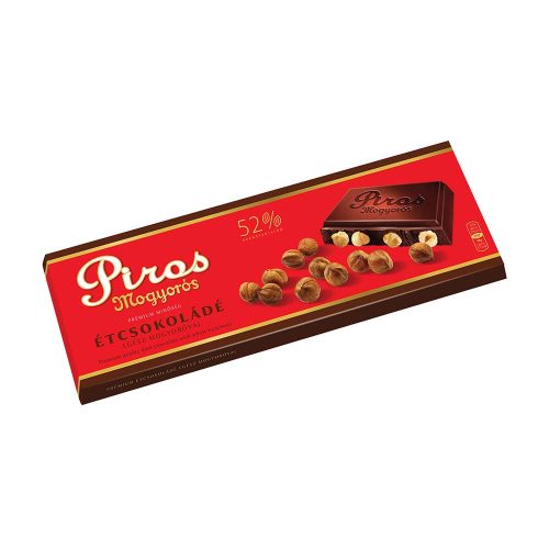 Piros mogyorós étcsokoládé -  250g