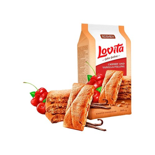 Roshen Lovita Cake Cookies meggyes-vaníliás teasütemény - 168g