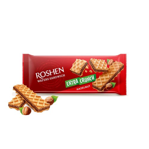 Roshen Extra Crunch Wafers mogyorós krémmel töltött ostya - 142 g