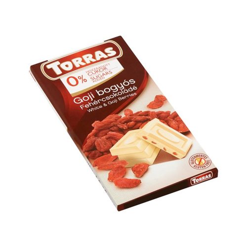 Torras táblás gojibogyós fehércsokoládé hozáadott cukor nélkül - 75g