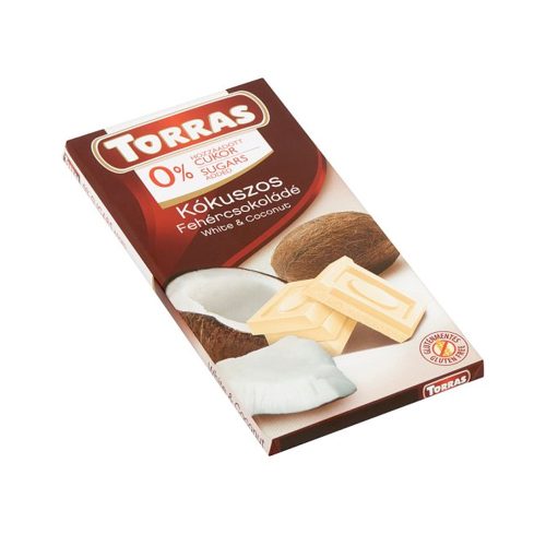 Torras táblás kókuszos fehércsokoládé hozzáadott cukor nélkül - 75g