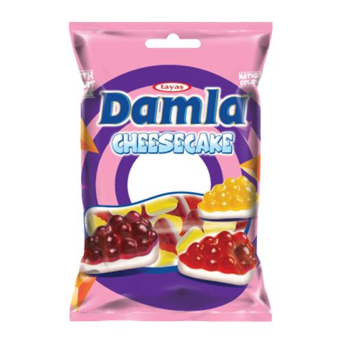 Damla Cheesecake vegyes gyümölcs ízű gumicukorka - 80g