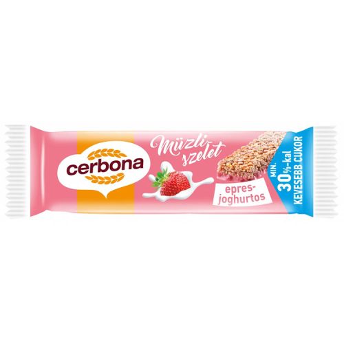 Cerbona müzliszelet epres joghurt bevonattal - 20g