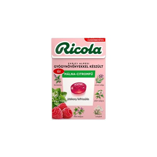 Ricola cukorka málna-citromfű - 40g