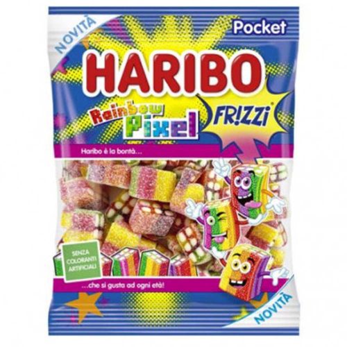 Haribo Pixel FIZZ savanyú, gyümölcsízű gumicukor - 80 g